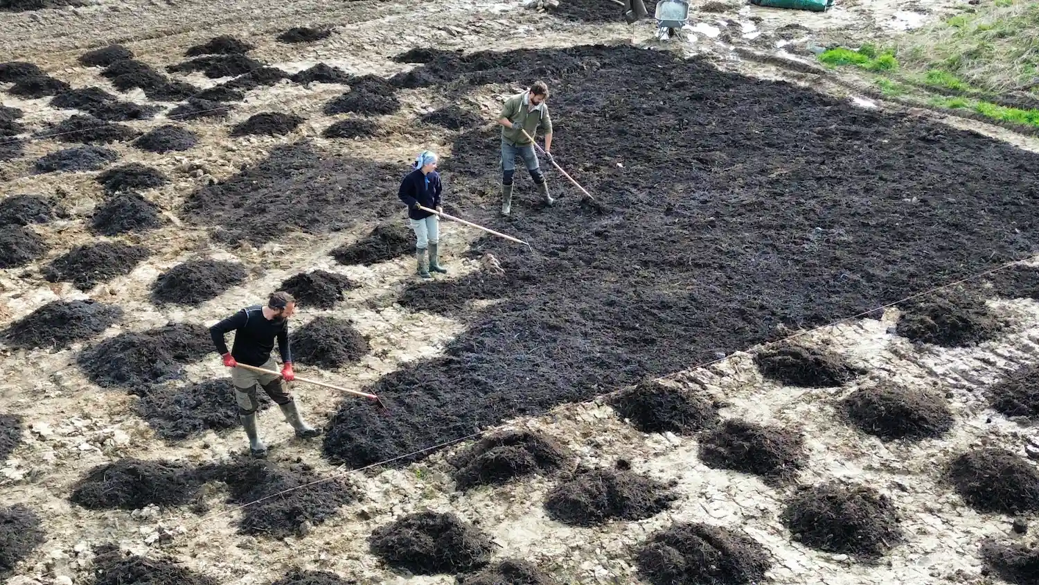 Riviere Feraux - fermiers qui cultivent un champ